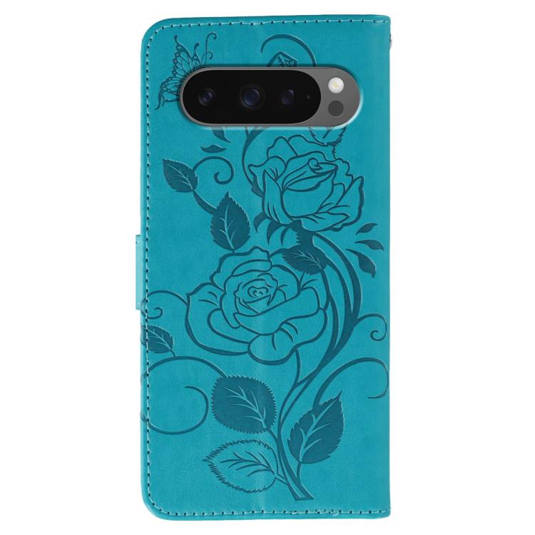 For Google Pixel 10 Pro XL Rose Butterfly Embossed Leather Phone Case