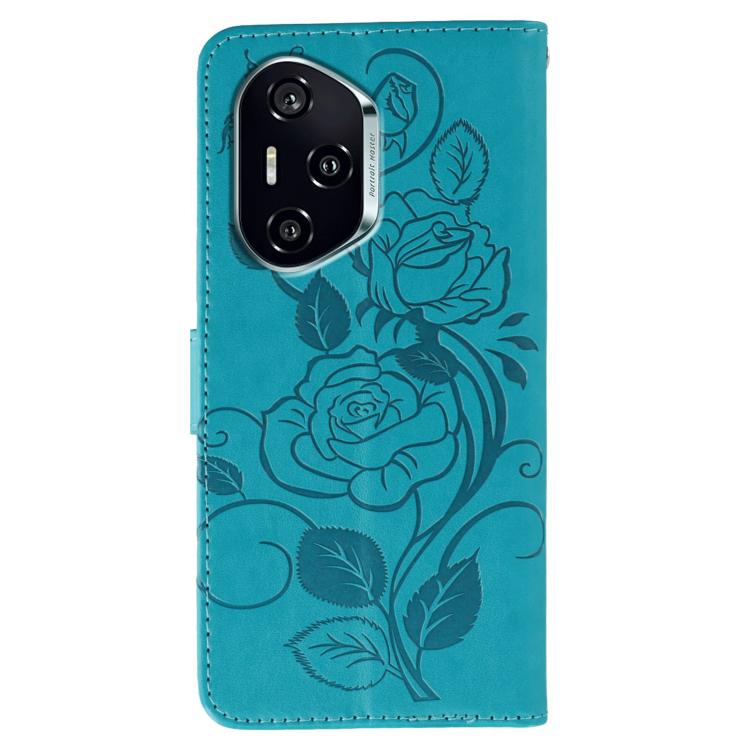 For Honor 400 Global 156.5mm Rose Butterfly Embossed Leather Phone Case