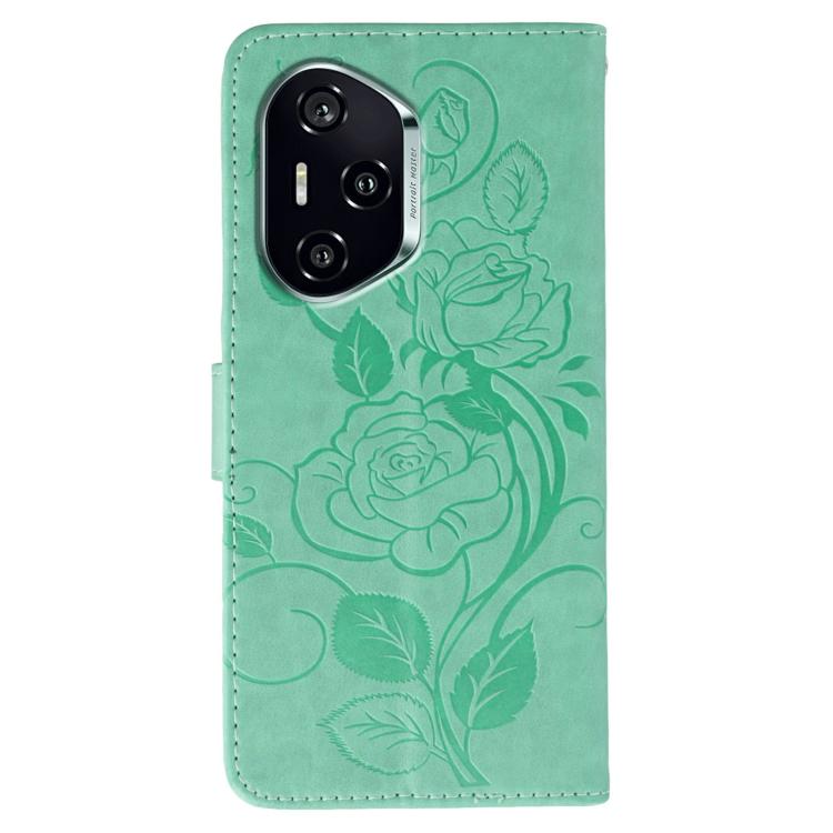 For Honor 400 Global 156.5mm Rose Butterfly Embossed Leather Phone Case
