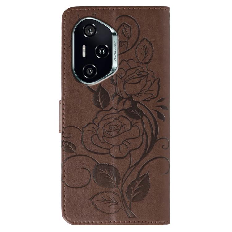 For Honor 400 Global 156.5mm Rose Butterfly Embossed Leather Phone Case