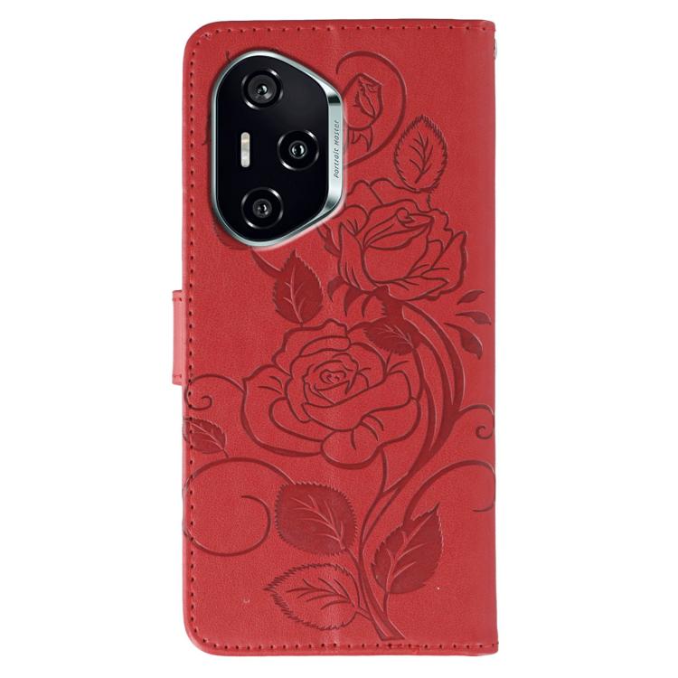 For Honor 400 Global 156.5mm Rose Butterfly Embossed Leather Phone Case