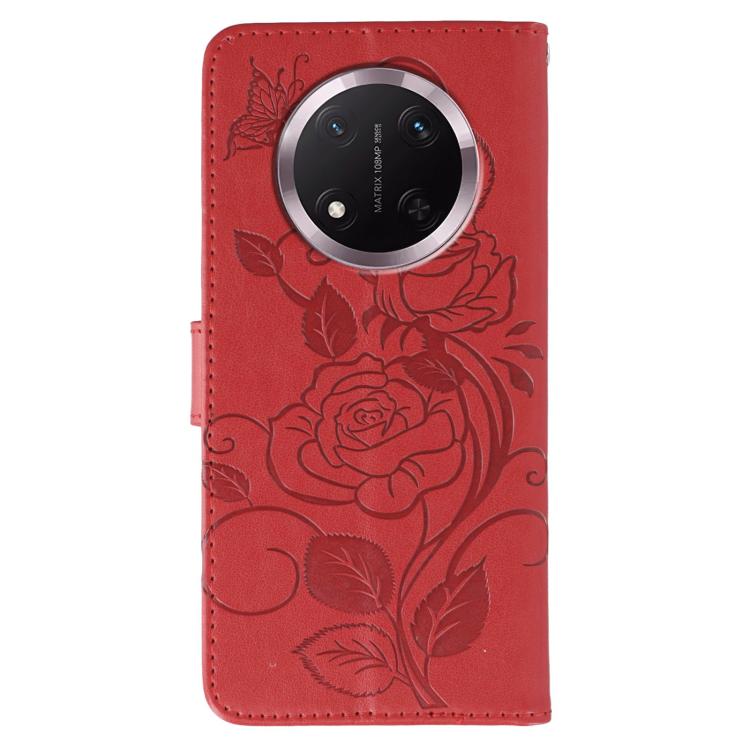 For Honor Magic7 Lite / X9c Rose Butterfly Embossed Leather Phone Case