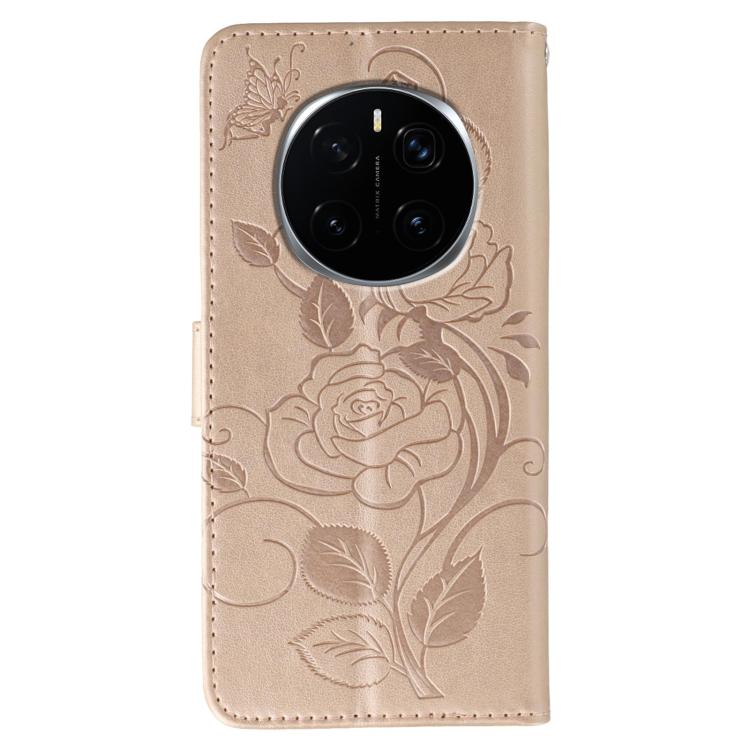For Honor Magic7 Pro Rose Butterfly Embossed Leather Phone Case