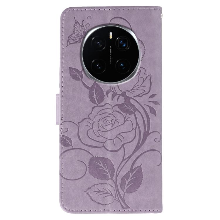 For Honor Magic7 Pro Rose Butterfly Embossed Leather Phone Case
