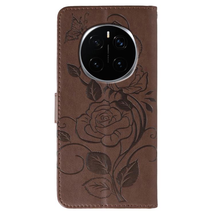 For Honor Magic7 Pro Rose Butterfly Embossed Leather Phone Case