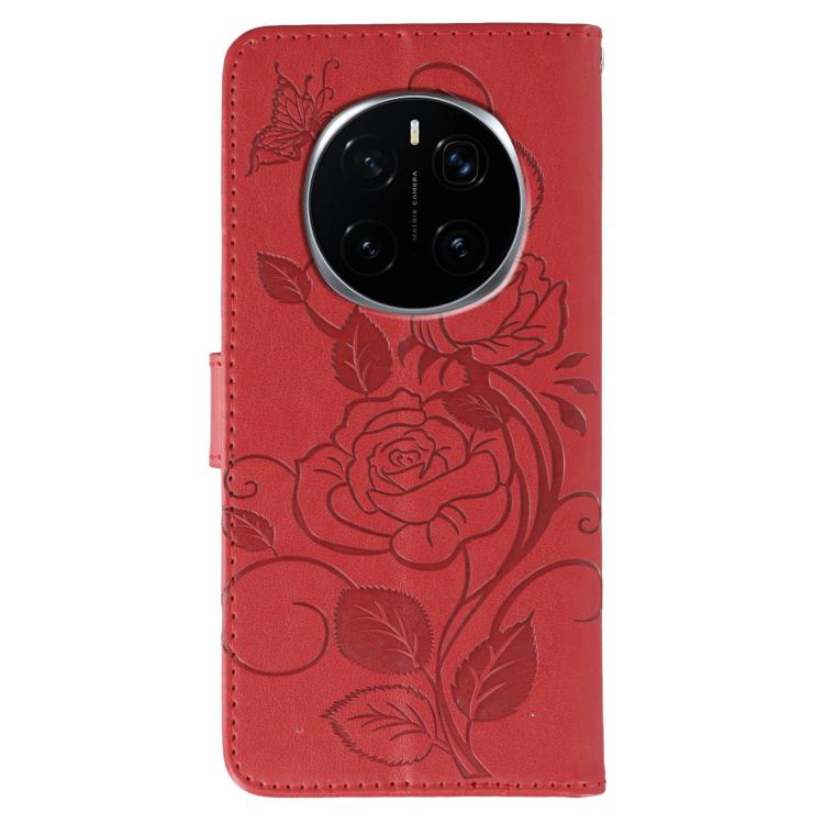 For Honor Magic7 Pro Rose Butterfly Embossed Leather Phone Case