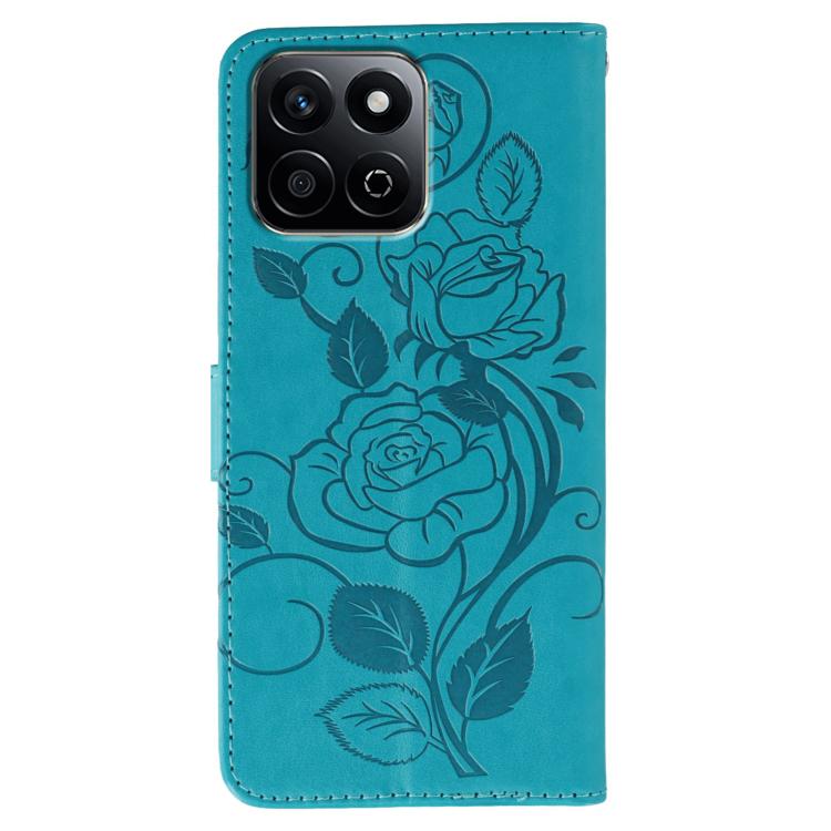For Honor X7c / Play 60 Plus Rose Butterfly Embossed Leather Phone Case