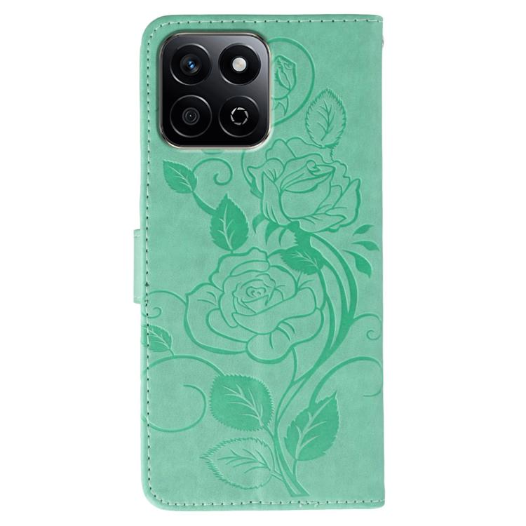 For Honor X7c / Play 60 Plus Rose Butterfly Embossed Leather Phone Case