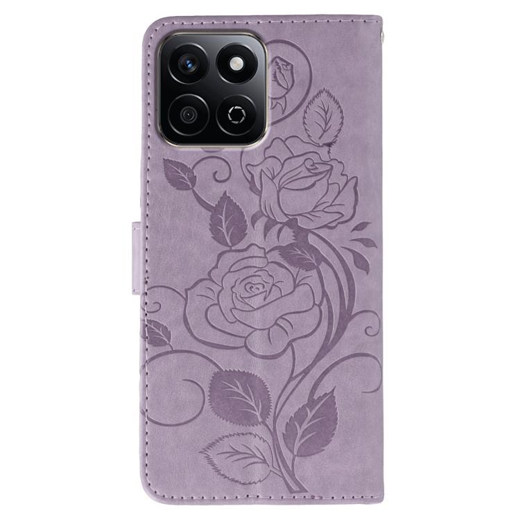 For Honor X7c / Play 60 Plus Rose Butterfly Embossed Leather Phone Case