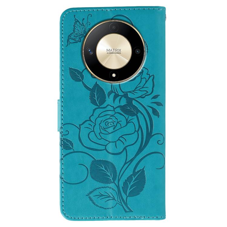 For Honor Magic6 Lite / X50 / X9b Rose Butterfly Embossed Leather Phone Case