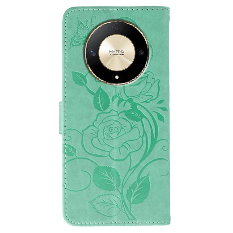 For Honor Magic6 Lite / X50 / X9b Rose Butterfly Embossed Leather Phone Case