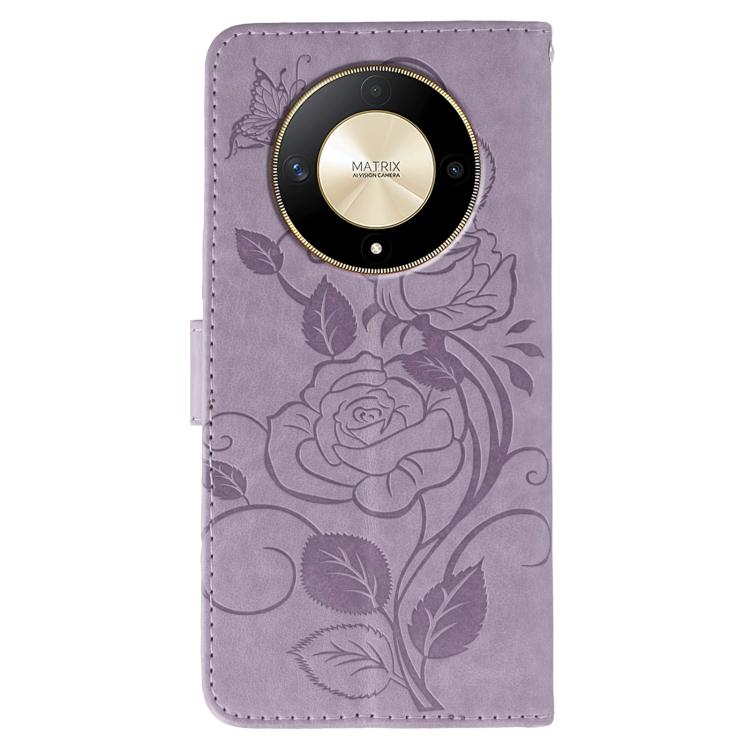 For Honor Magic6 Lite / X50 / X9b Rose Butterfly Embossed Leather Phone Case