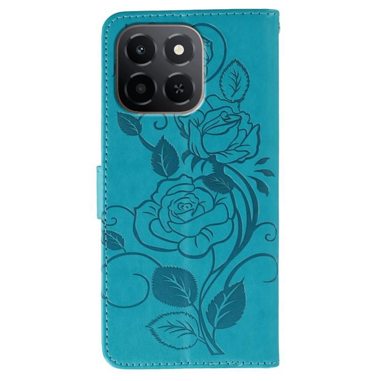 For Honor X6c 4G Rose Butterfly Embossed Leather Phone Case