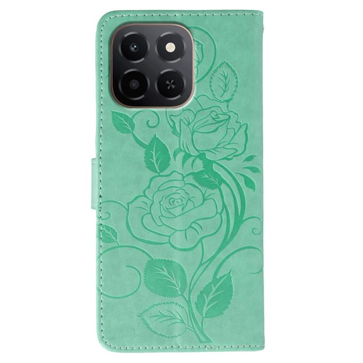 For Honor X6c 4G Rose Butterfly Embossed Leather Phone Case