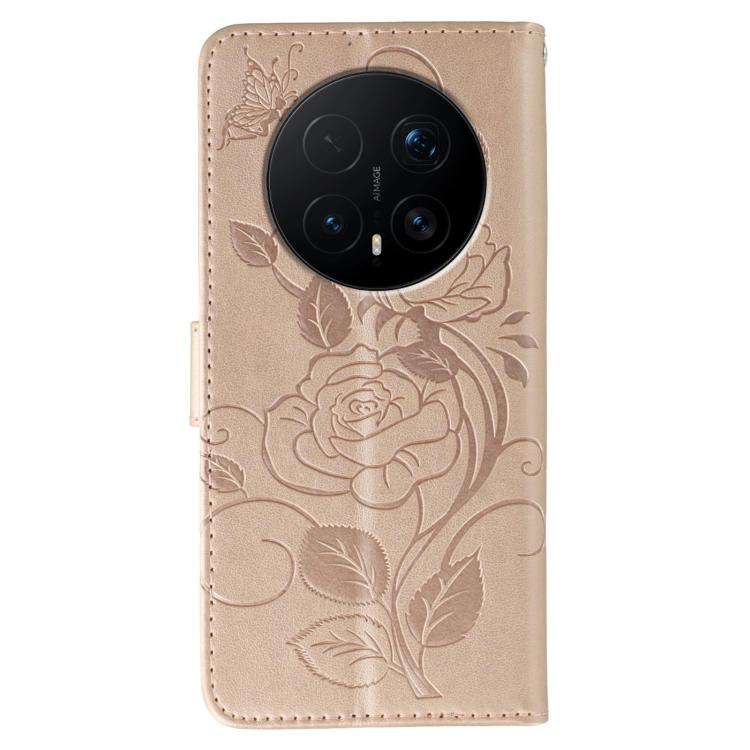 For Honor Magic8 Pro Rose Butterfly Embossed Leather Phone Case