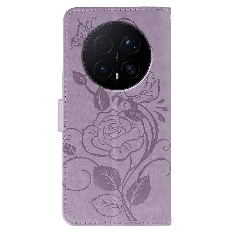 For Honor Magic8 Pro Rose Butterfly Embossed Leather Phone Case