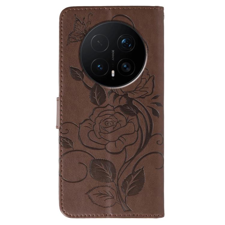 For Honor Magic8 Pro Rose Butterfly Embossed Leather Phone Case