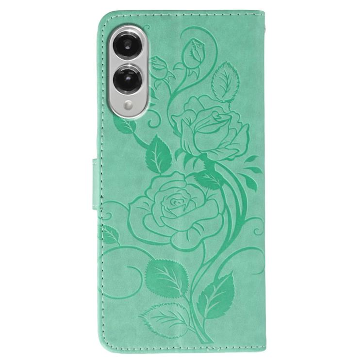 For Samsung Galaxy S25 Edge 5G Rose Butterfly Embossed Leather Phone Case