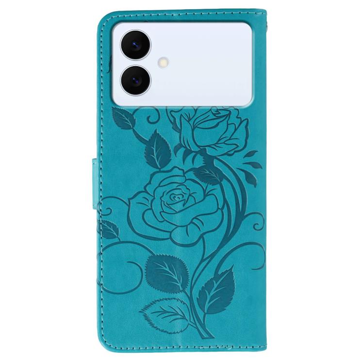For Samsung Galaxy S26 Edge 5G Rose Butterfly Embossed Leather Phone Case