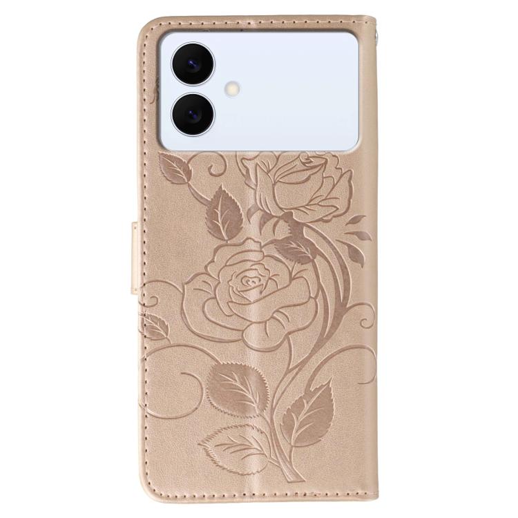 For Samsung Galaxy S26 Edge 5G Rose Butterfly Embossed Leather Phone Case