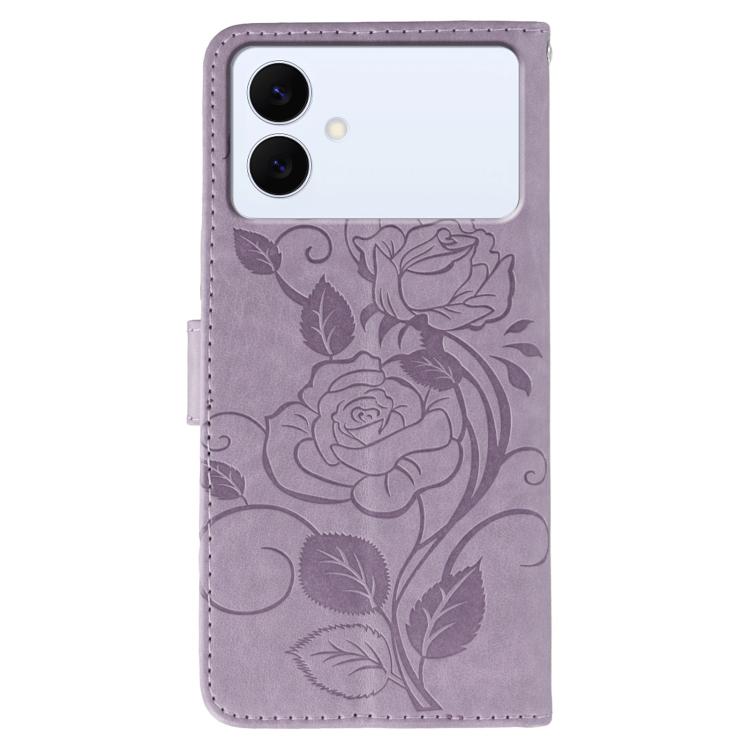 For Samsung Galaxy S26 Edge 5G Rose Butterfly Embossed Leather Phone Case