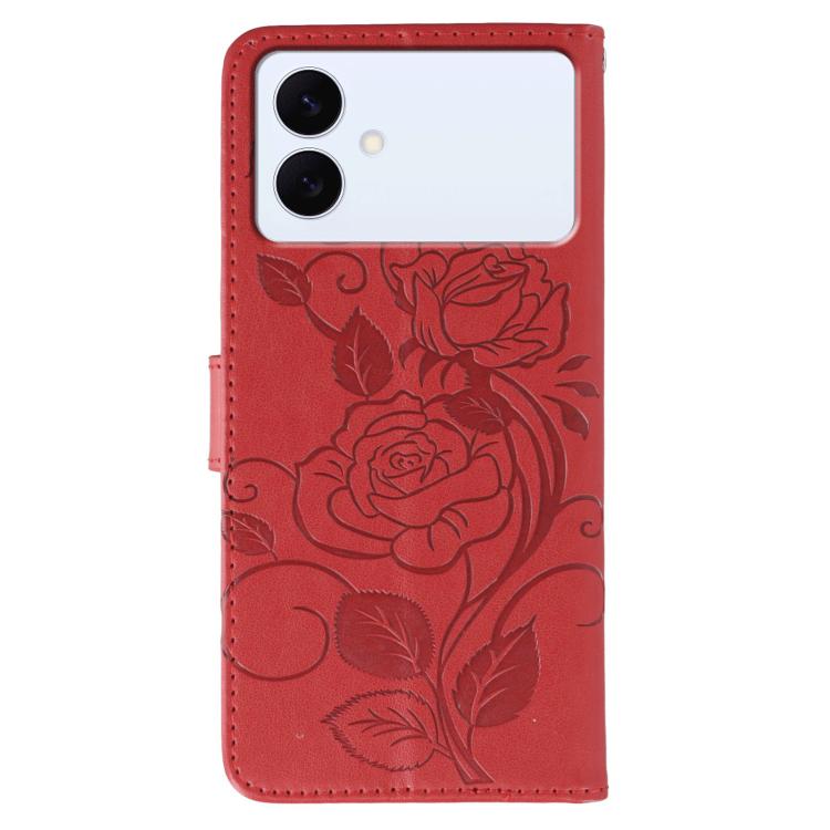 For Samsung Galaxy S26 Edge 5G Rose Butterfly Embossed Leather Phone Case