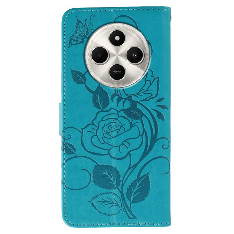 For Xiaomi Poco C75 4G / Poco M7 Rose Butterfly Embossed Leather Phone Case