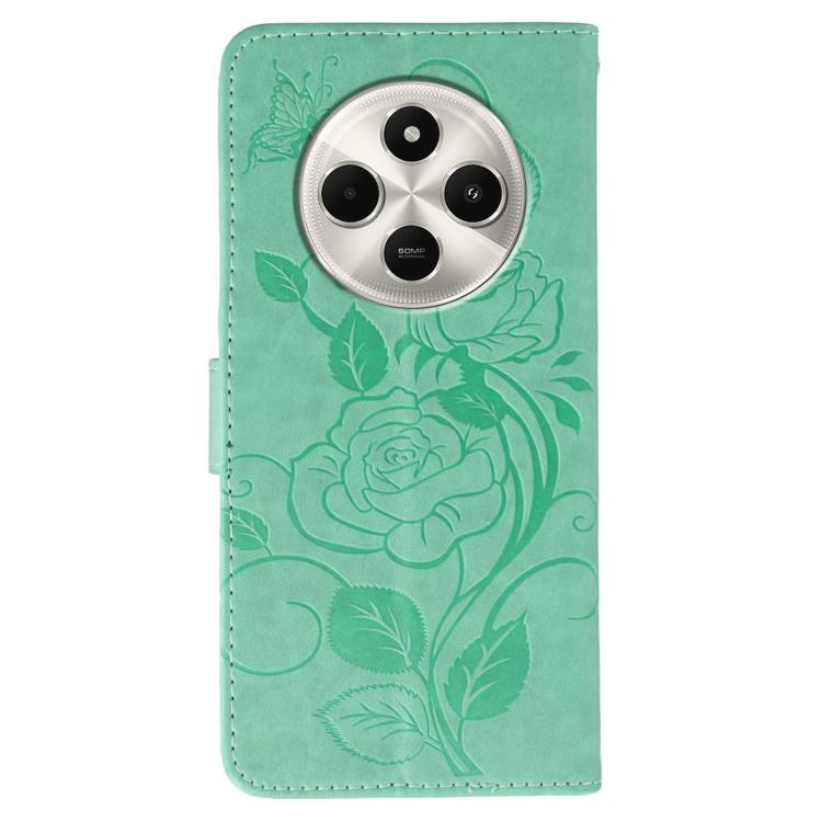 For Xiaomi Poco C75 4G / Poco M7 Rose Butterfly Embossed Leather Phone Case