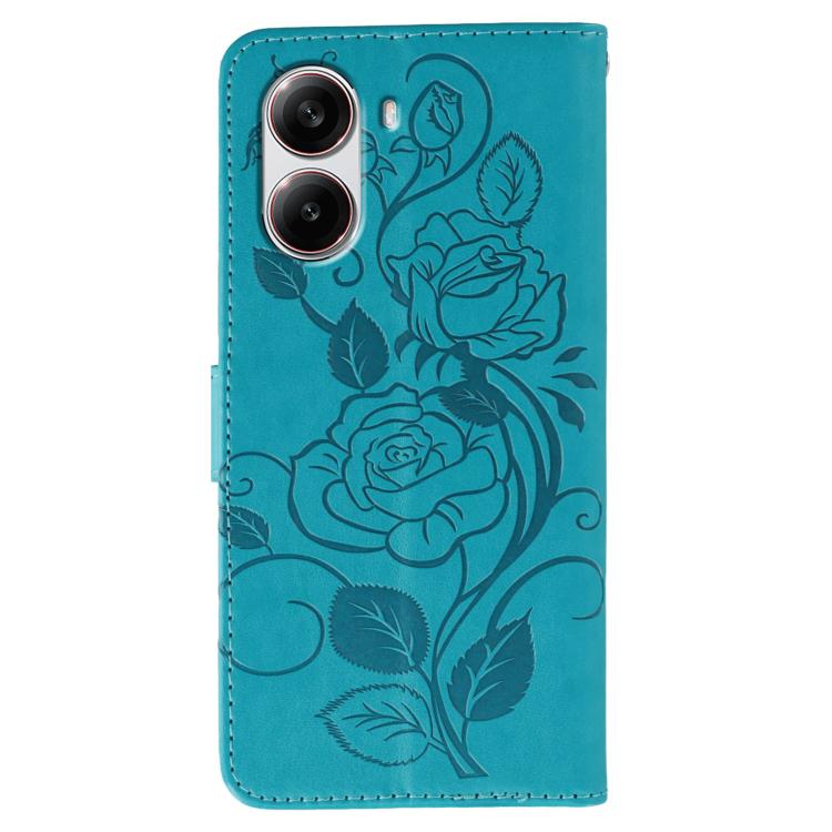 For Xiaomi Poco X7 Pro Rose Butterfly Embossed Leather Phone Case