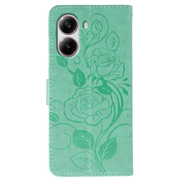 For Xiaomi Poco X7 Pro Rose Butterfly Embossed Leather Phone Case