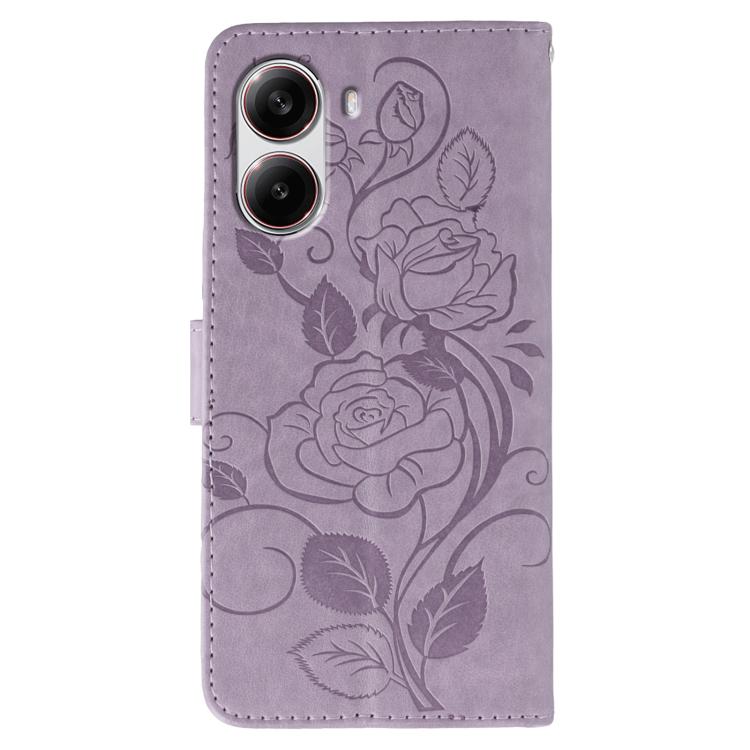 For Xiaomi Poco X7 Pro Rose Butterfly Embossed Leather Phone Case