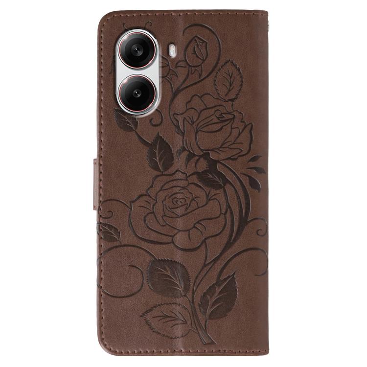 For Xiaomi Poco X7 Pro Rose Butterfly Embossed Leather Phone Case
