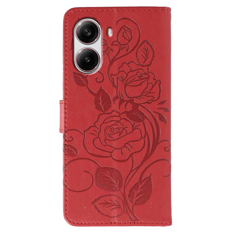 For Xiaomi Poco X7 Pro Rose Butterfly Embossed Leather Phone Case