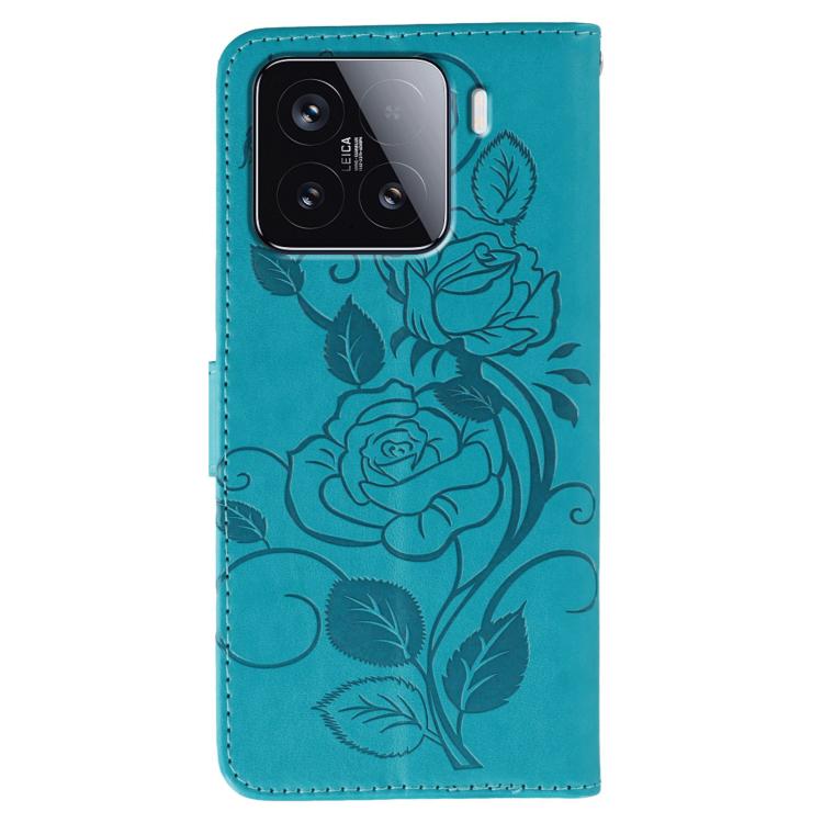 For Xiaomi 15 Rose Butterfly Embossed Leather Phone Case