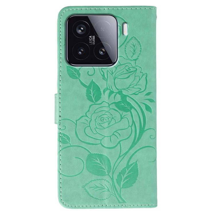 For Xiaomi 15 Rose Butterfly Embossed Leather Phone Case