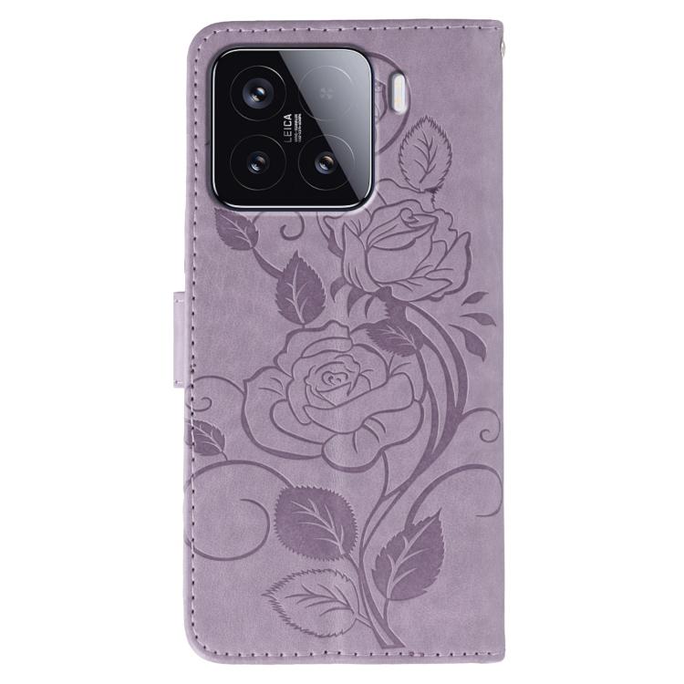 For Xiaomi 15 Rose Butterfly Embossed Leather Phone Case
