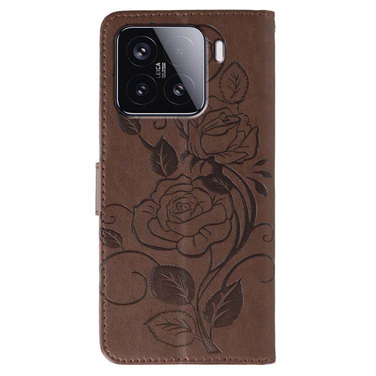 For Xiaomi 15 Rose Butterfly Embossed Leather Phone Case