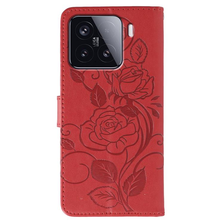 For Xiaomi 15 Rose Butterfly Embossed Leather Phone Case