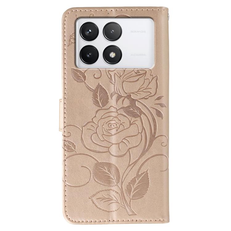 For Xiaomi 14T Rose Butterfly Embossed Leather Phone Case