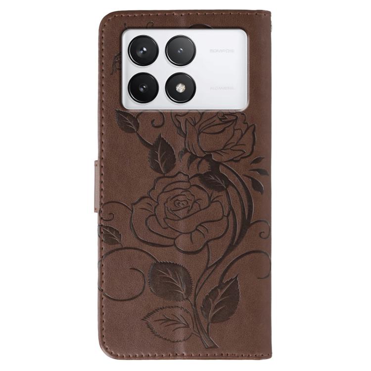 For Xiaomi 14T Rose Butterfly Embossed Leather Phone Case