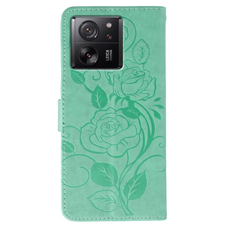 For Xiaomi 13T / 13T Pro Rose Butterfly Embossed Leather Phone Case