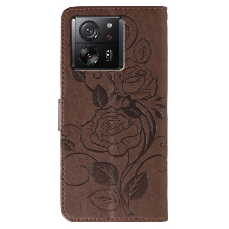 For Xiaomi 13T / 13T Pro Rose Butterfly Embossed Leather Phone Case