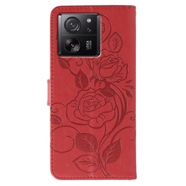 For Xiaomi 13T / 13T Pro Rose Butterfly Embossed Leather Phone Case