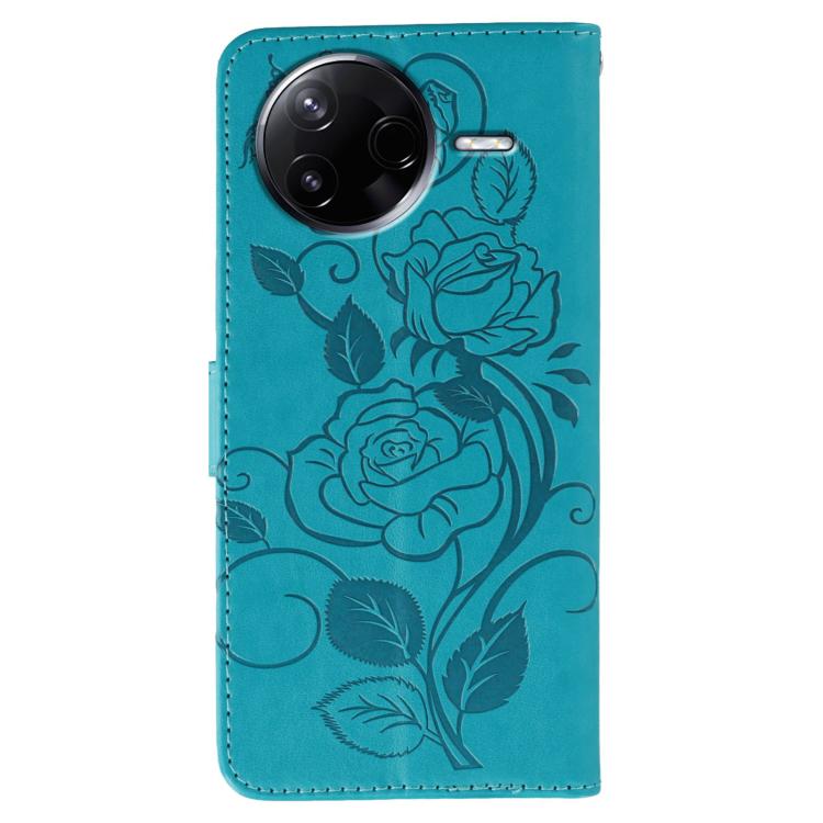 For Xiaomi Poco F7 Pro / Redmi K80 Rose Butterfly Embossed Leather Phone Case