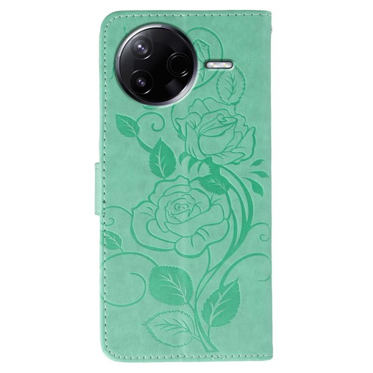 For Xiaomi Poco F7 Pro / Redmi K80 Rose Butterfly Embossed Leather Phone Case