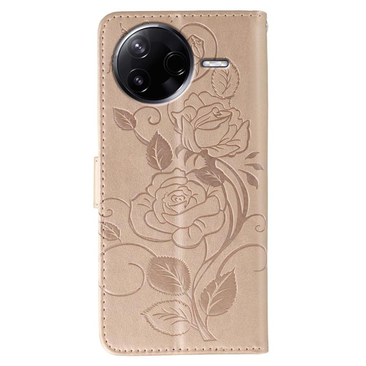 For Xiaomi Poco F7 Pro / Redmi K80 Rose Butterfly Embossed Leather Phone Case