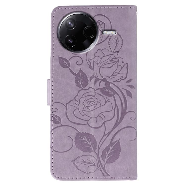 For Xiaomi Poco F7 Pro / Redmi K80 Rose Butterfly Embossed Leather Phone Case