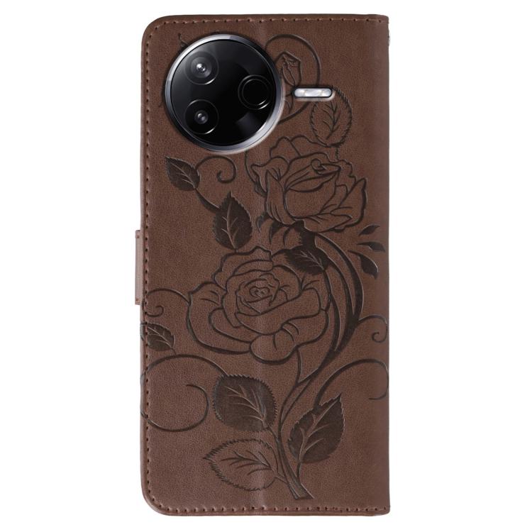 For Xiaomi Poco F7 Pro / Redmi K80 Rose Butterfly Embossed Leather Phone Case