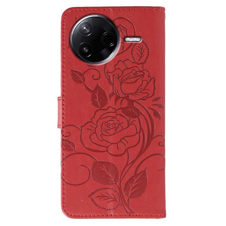 For Xiaomi Poco F7 Pro / Redmi K80 Rose Butterfly Embossed Leather Phone Case