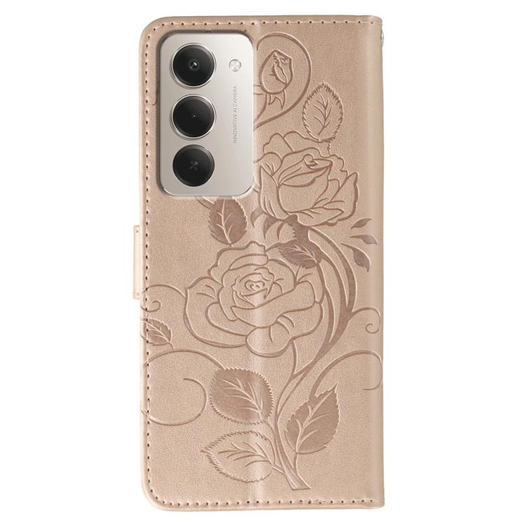 For Redmi 15 5G / 4G EU 171mm Rose Butterfly Embossed Leather Phone Case